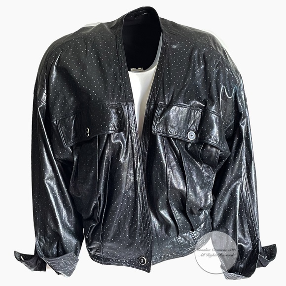 Gianni Versace Jacket Bomber Short Black Lambskin Leather Vintage 90s HTF - Picture 6 of 9
